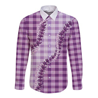 Violet Hawaii Palaka Long Sleeve Button Shirt Hawaiian Pikake Lei LT05 Unisex Violet - Polynesian Pride