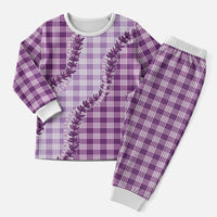 Violet Hawaii Palaka Christmas Pajama Set Hawaiian Pikake Lei
