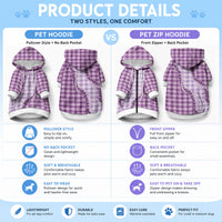 Violet Hawaii Palaka Pet Hoodie Hawaiian Pikake Lei