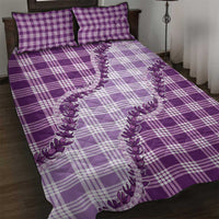 Violet Hawaii Palaka Quilt Bed Set Hawaiian Pikake Lei LT05 Violet - Polynesian Pride