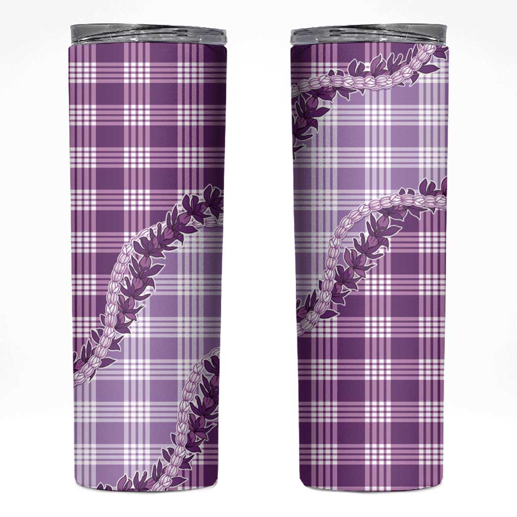 Violet Hawaii Palaka Skinny Tumbler Hawaiian Pikake Lei