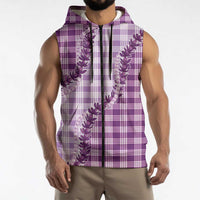 Violet Hawaii Palaka Sleeveless Zip Hoodie Hawaiian Pikake Lei LT05 - Polynesian Pride
