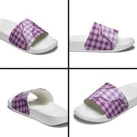 Violet Hawaii Palaka Slide Sandals Hawaiian Pikake Lei LT05 - Polynesian Pride
