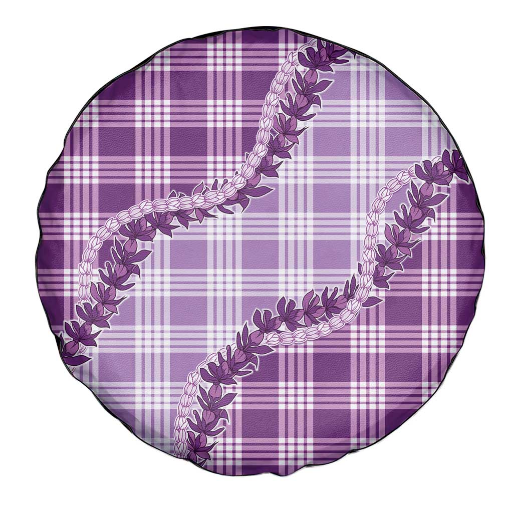 Violet Hawaii Palaka Spare Tire Cover Hawaiian Pikake Lei LT05 - Polynesian Pride