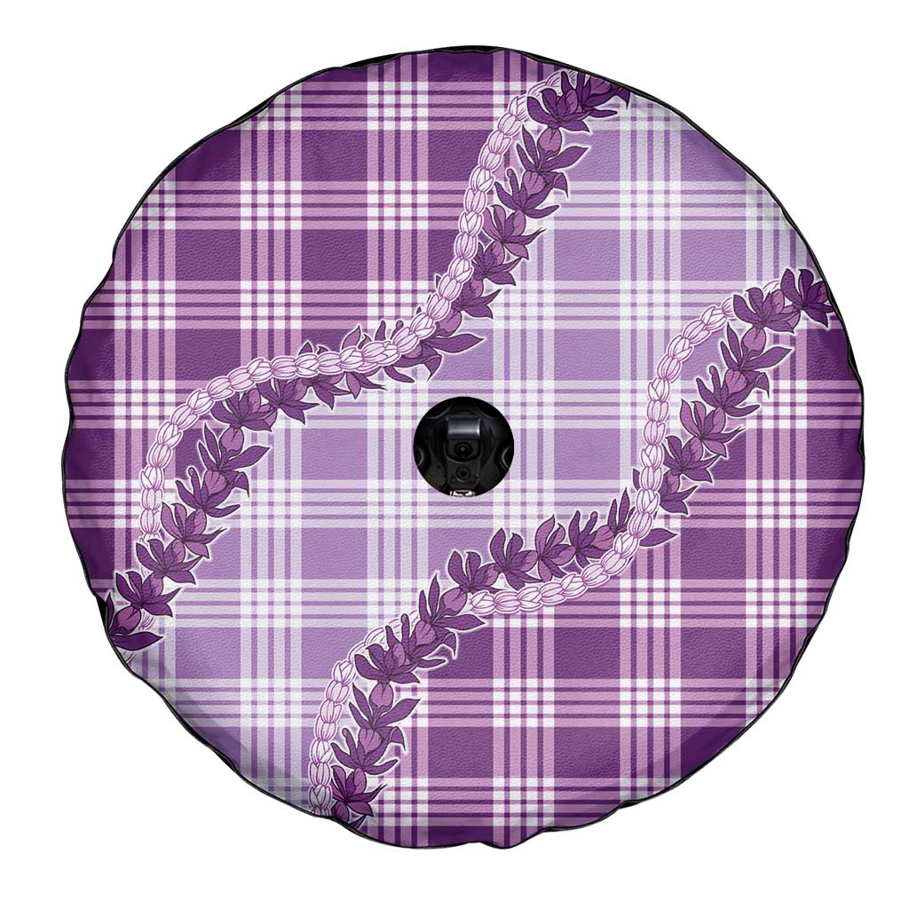 Violet Hawaii Palaka Spare Tire Cover Hawaiian Pikake Lei LT05 - Polynesian Pride