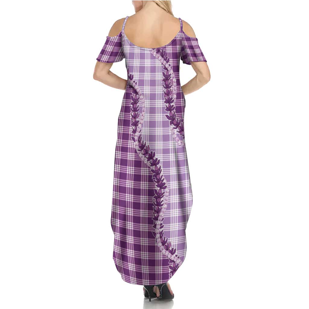 Violet Hawaii Palaka Summer Maxi Dress Hawaiian Pikake Lei LT05 - Polynesian Pride