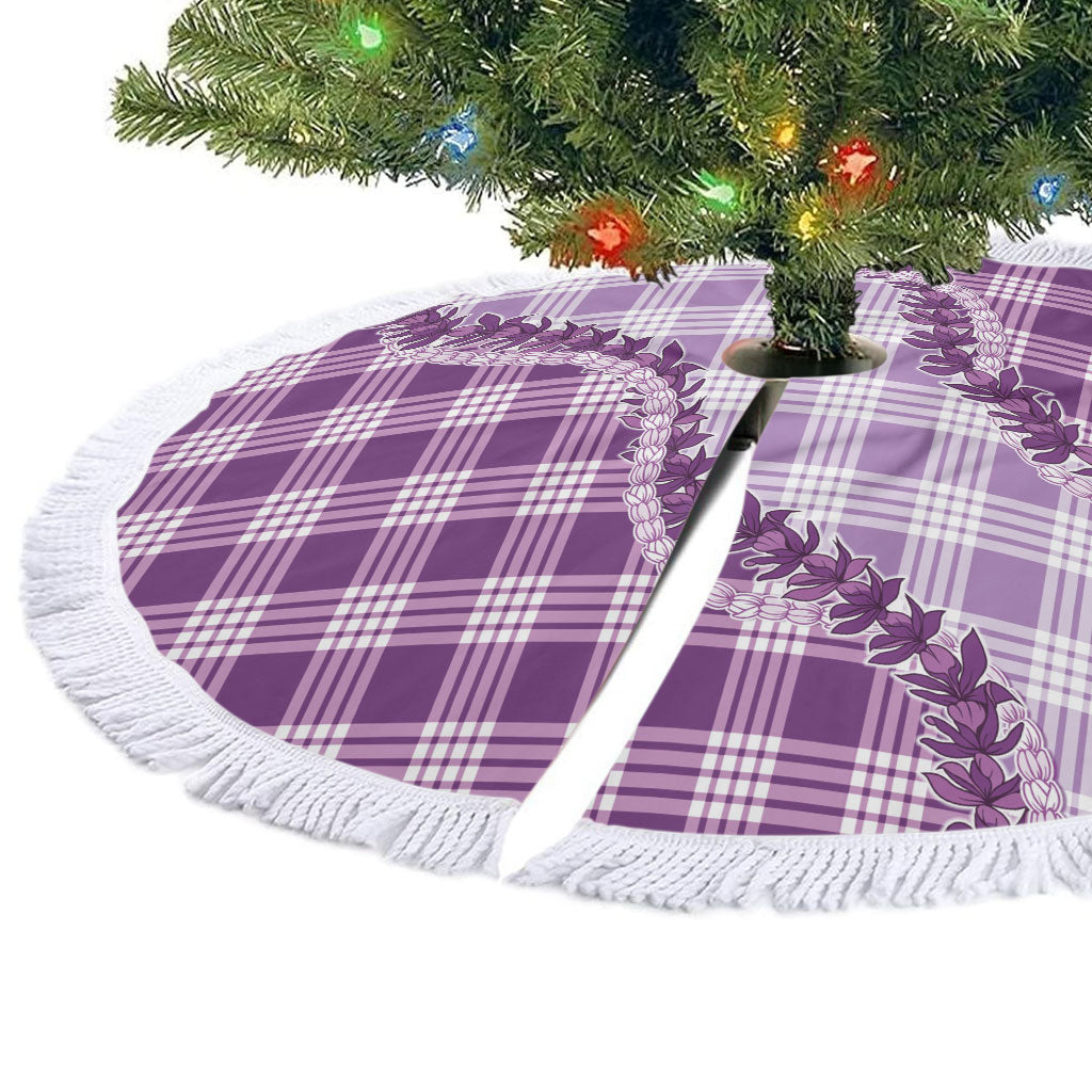 Violet Hawaii Palaka Tree Skirt Hawaiian Pikake Lei