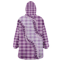 Violet Hawaii Palaka Wearable Blanket Hoodie Hawaiian Pikake Lei LT05 - Polynesian Pride