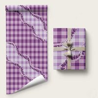 Violet Hawaii Palaka Wrapping Paper Hawaiian Pikake Lei LT05 58" × 23" Violet - Polynesian Pride