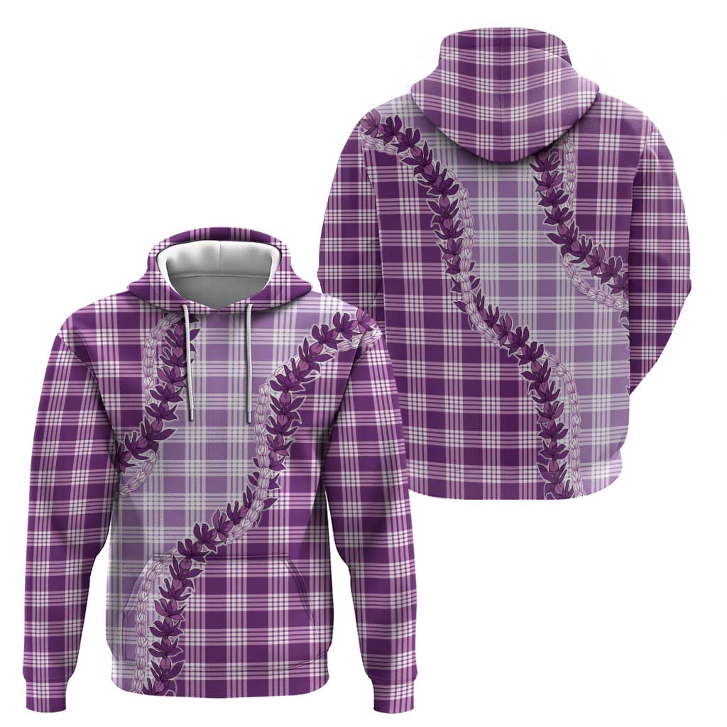 Violet Hawaii Palaka Zip Hoodie Hawaiian Pikake Lei LT05 - Polynesian Pride