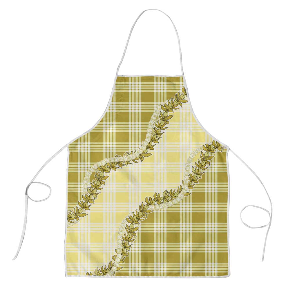 Yellow Hawaii Palaka Apron Hawaiian Pikake Lei
