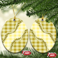 Yellow Hawaii Palaka Ceramic Ornament Hawaiian Pikake Lei