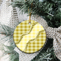 Yellow Hawaii Palaka Ceramic Ornament Hawaiian Pikake Lei