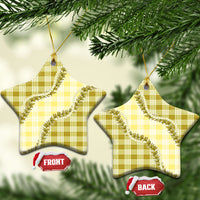Yellow Hawaii Palaka Ceramic Ornament Hawaiian Pikake Lei