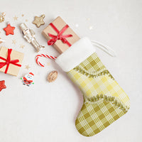 Yellow Hawaii Palaka Christmas Stocking Hawaiian Pikake Lei