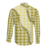 Yellow Hawaii Palaka Family Matching Summer Maxi Dress and Hawaiian Shirt Hawaiian Pikake Lei LT05 - Polynesian Pride