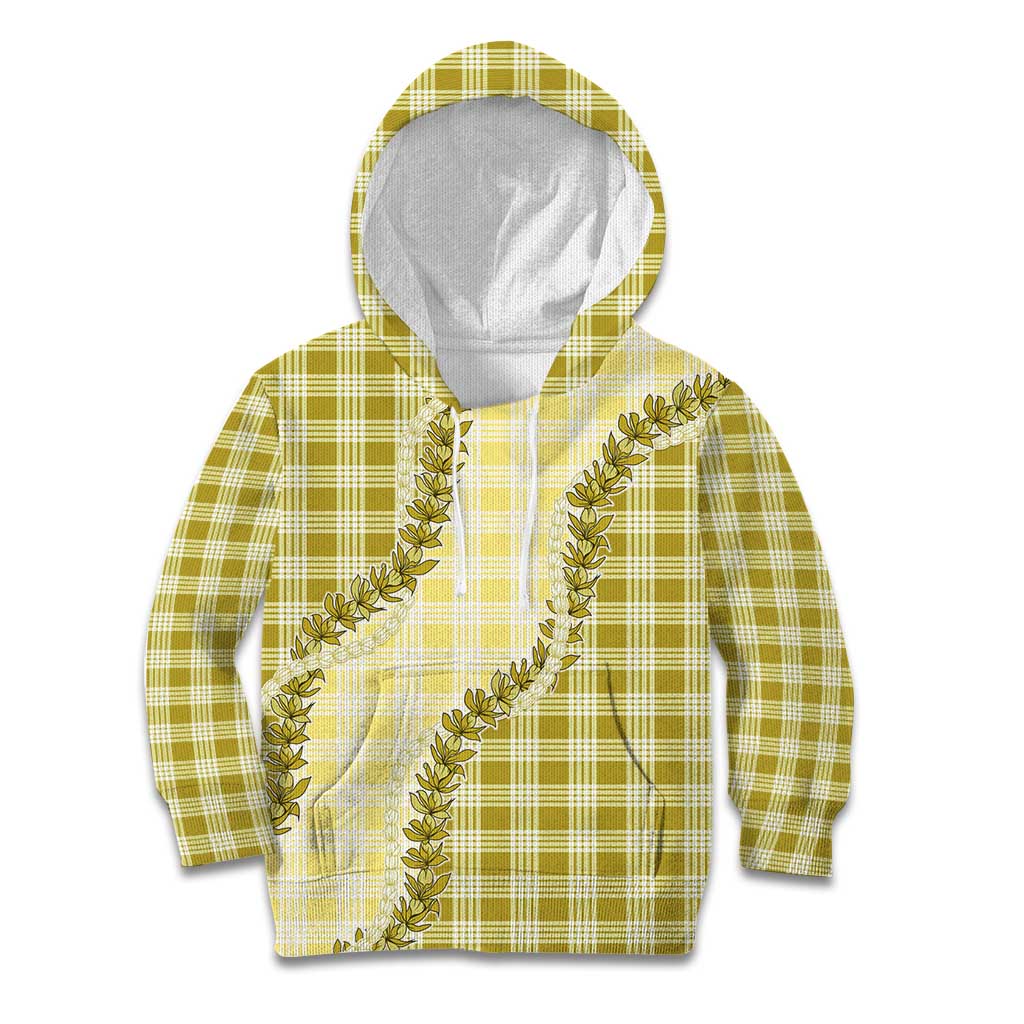Yellow Hawaii Palaka Kid Hoodie Hawaiian Pikake Lei LT05 Hoodie Yellow - Polynesian Pride