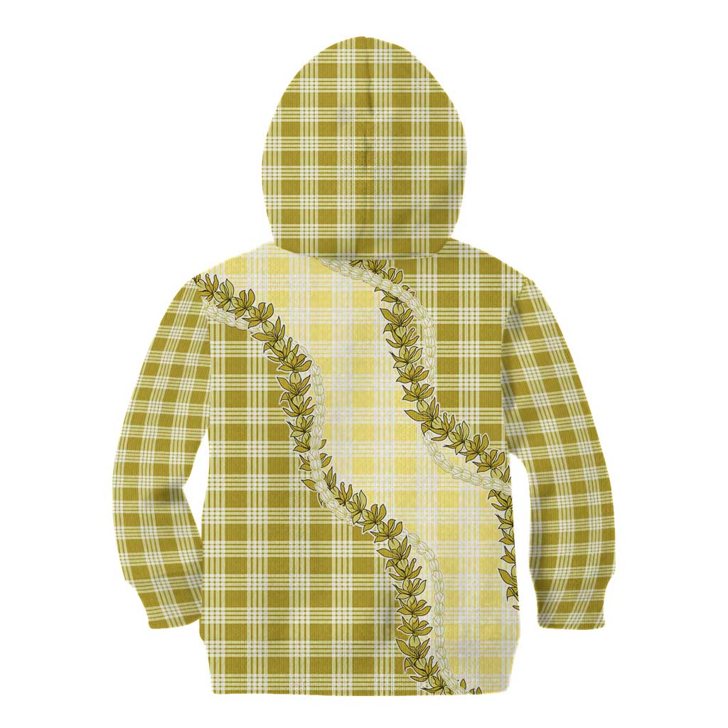 Yellow Hawaii Palaka Kid Hoodie Hawaiian Pikake Lei LT05 - Polynesian Pride