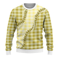 Yellow Hawaii Palaka Ugly Christmas Sweater Hawaiian Pikake Lei LT05 - Polynesian Pride
