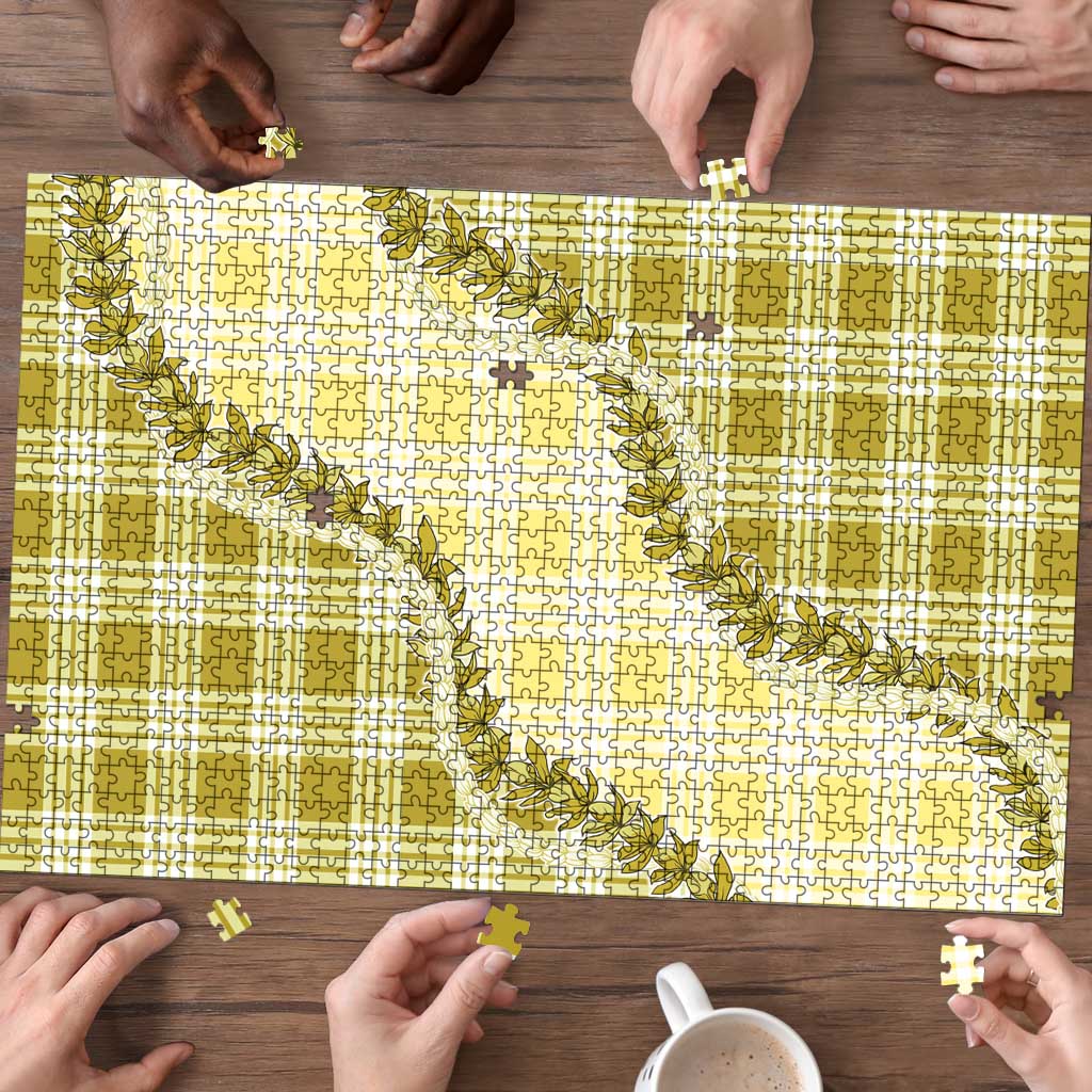 Yellow Hawaii Palaka Puzzle Hawaiian Pikake Lei LT05 - Polynesian Pride