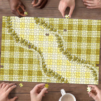 Yellow Hawaii Palaka Puzzle Hawaiian Pikake Lei LT05 - Polynesian Pride
