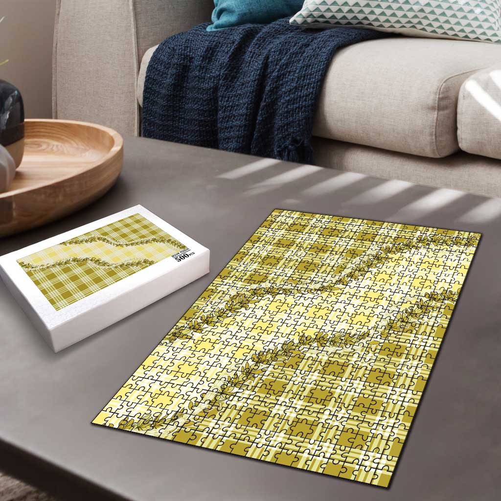 Yellow Hawaii Palaka Puzzle Hawaiian Pikake Lei LT05 - Polynesian Pride
