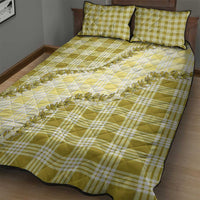 Yellow Hawaii Palaka Quilt Bed Set Hawaiian Pikake Lei LT05 - Polynesian Pride