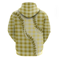 Yellow Hawaii Palaka Zip Hoodie Hawaiian Pikake Lei LT05 - Polynesian Pride