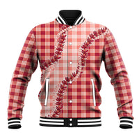 Red Hawaii Palaka Baseball Jacket Hawaiian Pikake Lei LT05 Unisex Red - Polynesian Pride
