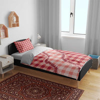 Red Hawaii Palaka Bedding Set Hawaiian Pikake Lei LT05 - Polynesian Pride