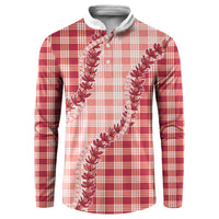 Red Hawaii Palaka Button Sweatshirt Hawaiian Pikake Lei LT05 Red - Polynesian Pride