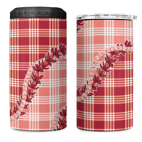 Red Hawaii Palaka 4 in 1 Can Cooler Tumbler Hawaiian Pikake Lei LT05 One Size: 16 oz Red - Polynesian Pride