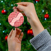 Red Hawaii Palaka Ceramic Ornament Hawaiian Pikake Lei