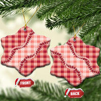 Red Hawaii Palaka Ceramic Ornament Hawaiian Pikake Lei