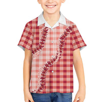 Red Hawaii Palaka Family Matching Summer Maxi Dress and Hawaiian Shirt Hawaiian Pikake Lei LT05 Son's Shirt Red - Polynesian Pride
