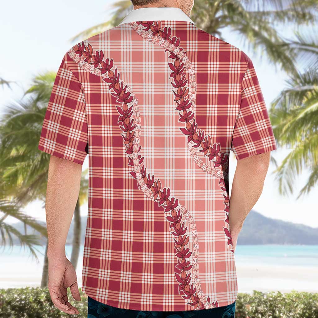 Red Hawaii Palaka Hawaiian Shirt Hawaiian Pikake Lei LT05 - Polynesian Pride