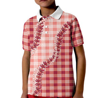 Red Hawaii Palaka Kid Polo Shirt Hawaiian Pikake Lei LT05 Kid Red - Polynesian Pride