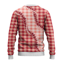 Red Hawaii Palaka Ugly Christmas Sweater Hawaiian Pikake Lei