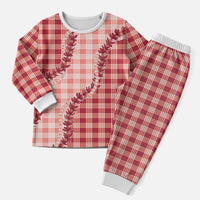 Red Hawaii Palaka Christmas Pajama Set Hawaiian Pikake Lei