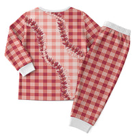 Red Hawaii Palaka Christmas Pajama Set Hawaiian Pikake Lei