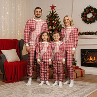 Red Hawaii Palaka Christmas Pajama Set Hawaiian Pikake Lei