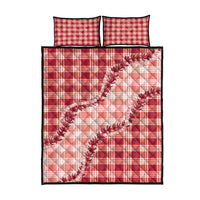 Red Hawaii Palaka Quilt Bed Set Hawaiian Pikake Lei LT05 - Polynesian Pride