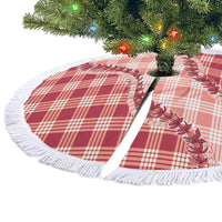 Red Hawaii Palaka Tree Skirt Hawaiian Pikake Lei