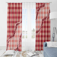 Red Hawaii Palaka Window Curtain Hawaiian Pikake Lei LT05 - Polynesian Pride