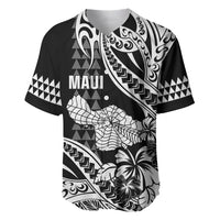 Hawaii Maui Upena Kiloi Baseball Jersey Kakau Tribal Pattern Black Version