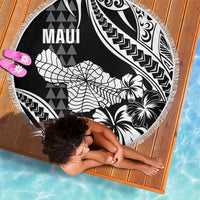 Hawaii Maui Upena Kiloi Beach Blanket Kakau Tribal Pattern Black Version