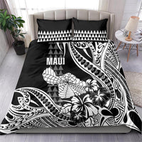 Hawaii Maui Upena Kiloi Bedding Set Kakau Tribal Pattern Black Version