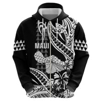Hawaii Maui Upena Kiloi Hoodie Kakau Tribal Pattern Black Version