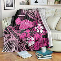 Hawaii Maui Upena Kiloi Blanket Kakau Tribal Pattern Pink Version