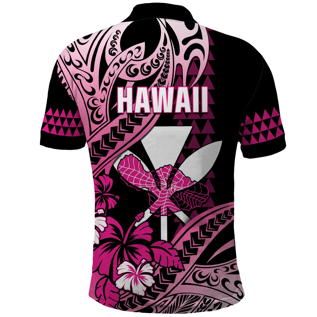 Hawaii Maui Upena Kiloi Polo Shirt Kakau Tribal Pattern Pink Version